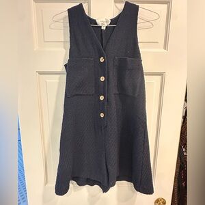 Pomander Place Tweed Navy Romper